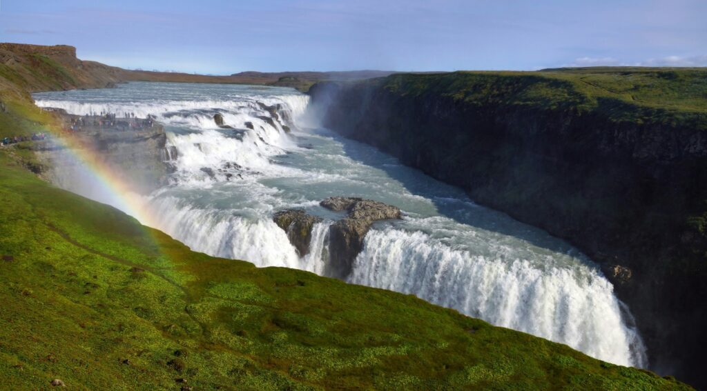 The Gullfoss waterfall which is located in the heart of the famous Golden Circle